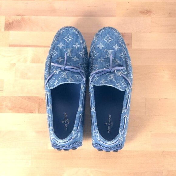 Louis Vuitton Blue Denim Monogram Men\'s Arizona Moccasins US 10.5 main image 8
